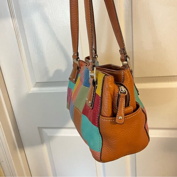Fossil Colorful Patchwork Leather Handbag Shoulder Bag - Picture 3 of 11
